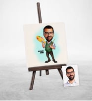 BK Gift Kişiye Özel Ressam Karikatür Şovaleli Doğal Taş  1