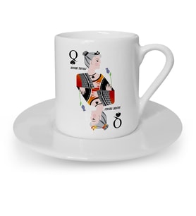 BK Gift Kişiye Özel Maça Kızı Türk Kahvesi Fincanı