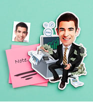 BK Gift Kişiye Özel Bay Bankacı Karikatürlü Ahşap Magnet (Çok Renkli)