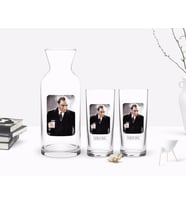 BK Gift Kişiye Özel Renkli Baskılı Atatürk Temalı İkili Rakı Bardağı ve Karaf Hediye Seti-33 (Model 1)