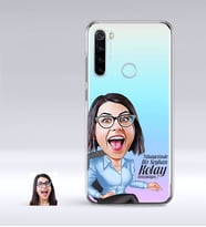 BK Gift Kişiye Özel Bayan Kolay Yetişmiyor Karikatürlü Xiaomi Redmi Note 8 İnce Şeffaf Silikon Telefon Kapağı-2 (Beyaz)