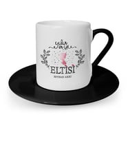 BK Gift Kişiye Özel Yılın En İyi Eltisi Siyah Türk Kahvesi Fincanı