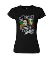 Bob Marley - King of Music Siyah Bayan Tshirt