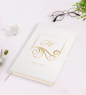BK Gift Kişiye Özel Baş Harf İsim Tasarımlı Beyaz Defter-2