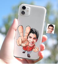 BK Gift Kişiye Özel Erkek Karikatürlü iPhone 11 İnce Şeffaf Silikon Telefon Kapağı-33 (Beyaz)