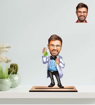 Kişiye Özel Tıp Bayramı Hediyesi Karikatür Ahşap Biblo