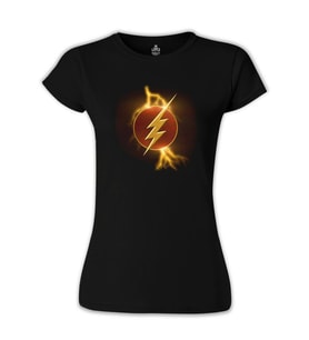 Flash - Lightening Siyah Bayan Tshirt