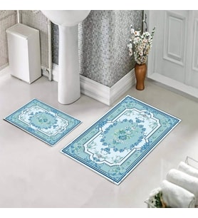 Banyo Halısı Ikili Klozet Takımı Kaymaz Tabanlı (60 xm x 100 cm + 40 cm x 60 cm) 