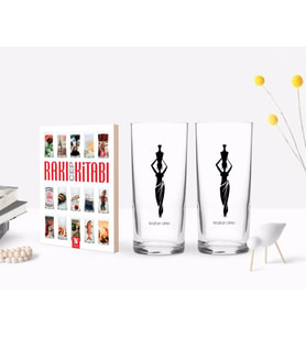 BK Gift Kişiye Özel Renkli Baskılı İsimli İkili Rakı Bardağı ve Rakı Cep Kitabı Hediye Seti-118 (Model 1)