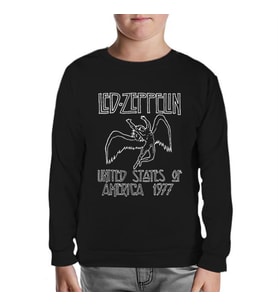 Led Zeppelin - 1977 Siyah Çocuk Sweatshirt