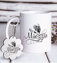 BK Gift Kişiye Özel Mesleki Müezzin Beyaz Kupa ve Anahtarlık Hediye Seti-2 (Model 1)