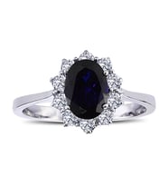 Lova Pırlantalı Oval Safir Anturaj Yüzük - 1050246