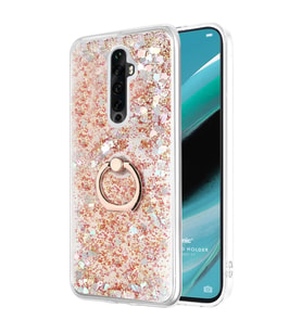 Microsonic Oppo Reno 2Z Kılıf Glitter Liquid Holder Gold