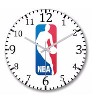 Nba Logo  Duvar Saati Bombeli Gercek Cam