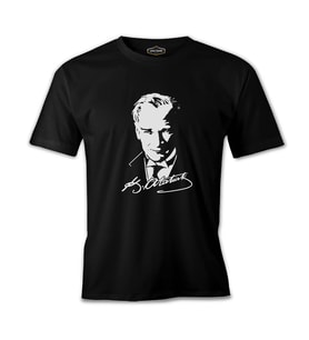 Atatürk - Portre Siyah Erkek Tshirt