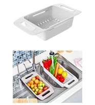 Geseus Boyu Ayarlanabilir Plastik Evye Süzgeç lavabo süzgeç-8119 (Pembe)