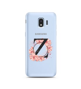 Pembe Çiçekli Harf Tasarım Süper Şeffaf Silikon Telefon Kılıfı Samsung J2 Pro (2