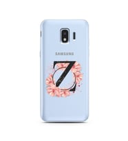 Pembe Çiçekli Harf Tasarım Süper Şeffaf Silikon Telefon Kılıfı Samsung J2 Pro (2