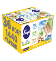 Sleepy Islak Havlu Mendil Pamuklu Yenidoğan Naturel Bambu 40 Yaprak 36 Lı Set (1440 Yaprak)