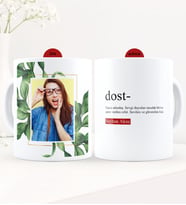 BK Gift Kişiye Özel Fotoğraflı Dost Anlamı Beyaz Kupa Bardak - 1