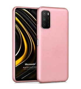 Microsonic Matte Silicone Xiaomi Poco M3 Kılıf Rose Gold