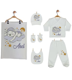 Pia Baby GL 2002 İsme Özel Ayıcıklı Battaniye Zıbın Set