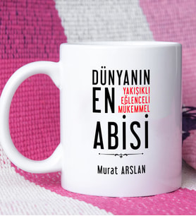 Abi Tasarımlı Kişiye Özel Abi Kupa Bardak
