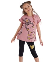 Love Cat Kız Çocuk T-shirt Tayt Takım