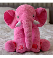 Yumuşacık Uyku Arkadaşı Pembe Fil Tam 65 Cm Boyunda (Pembe)