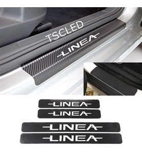 Fiat Linea Karbon Kapı Eşiği Koruma Sticker Yapıştırma (4 Adet)