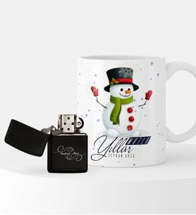 BK Gift Kişiye Özel Yılbaşı Mutlu Yıllar Temalı Çakmak ve Kupa Seti - 16