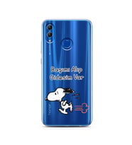 Snoopy Tasarımlı Süper Şeffaf Silikon Telefon Kılıfı Huawei Honor 10 Lite 