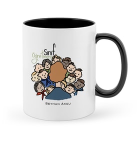 BK Gift Kişiye Özel Sınıf Öğretmeni Siyah Kupa Bardak  3