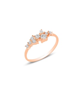Söğütlü Silver Gümüş rose zirkon taşlı lady gümüş yüzük