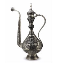 Sultan Keski Kuş İşlemeli Antep Bakır ibrik