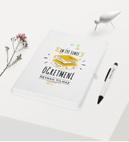 BK Gift Kişiye Özel En İyi Sınıf Öğretmeni Temalı Beyaz Defter Kalem Hediye Seti - 6