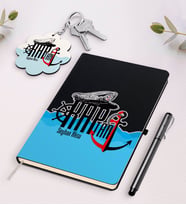BK Gift Kişiye Özel Kaptan Siyah Defter Kalem Ve Anahtarlık Hediye Seti-4 (Model 1)