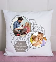Geometrik Tasarım Fotoğraflı Yastık