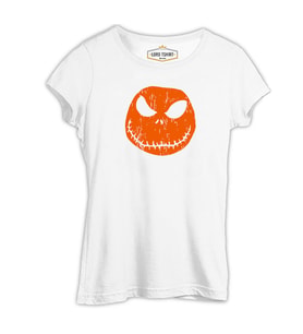HalloWeen - Face Beyaz Kadın Tshirt