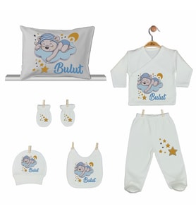 Pia Baby GL 2001 İsme Özel Ayıcıklı Yastık Zıbın Set