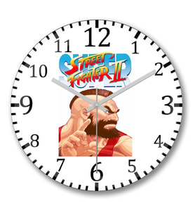 Street Fighter 2 Zangief Duvar Saati Bombeli Gercek Cam