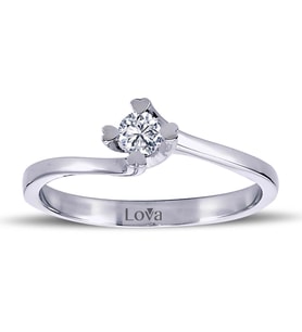 Lova E Renk 0,14 Karat Pırlanta Tektaş Yüzük - 1070027
