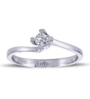 Lova E Renk 0,14 Karat Pırlanta Tektaş Yüzük - 1070027