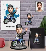 Kişiye Özel Erkek Karikatürlü 5 li Hediye Seti Model-1