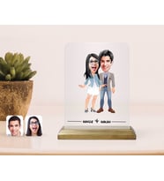 BK Gift Kişiye Özel Sevgililer Karikatürlü Çerçeve-81 (Beyaz)