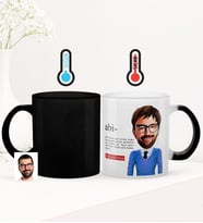 BK Gift Kişiye Özel Abi Karikatürlü Sihirli Cam Kupa Bardak - 1