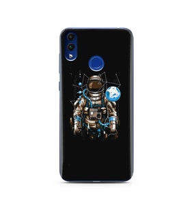 Uzay Astronot Tasarım Süper Şeffaf Silikon Telefon Kılıfı Huawei Honor 8C 