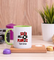 Şehir Plancısı Ahşap Altlıklı Mumlu Yeşil Kupa Bardak
