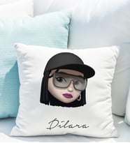Emoji Kız Stiker Yastığı Kişiye Özel