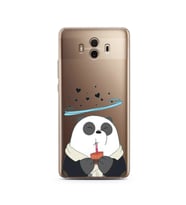 Panda Tasarımlı Süper Şeffaf Silikon Telefon Kılıfı Huawei Mate 10 Pro